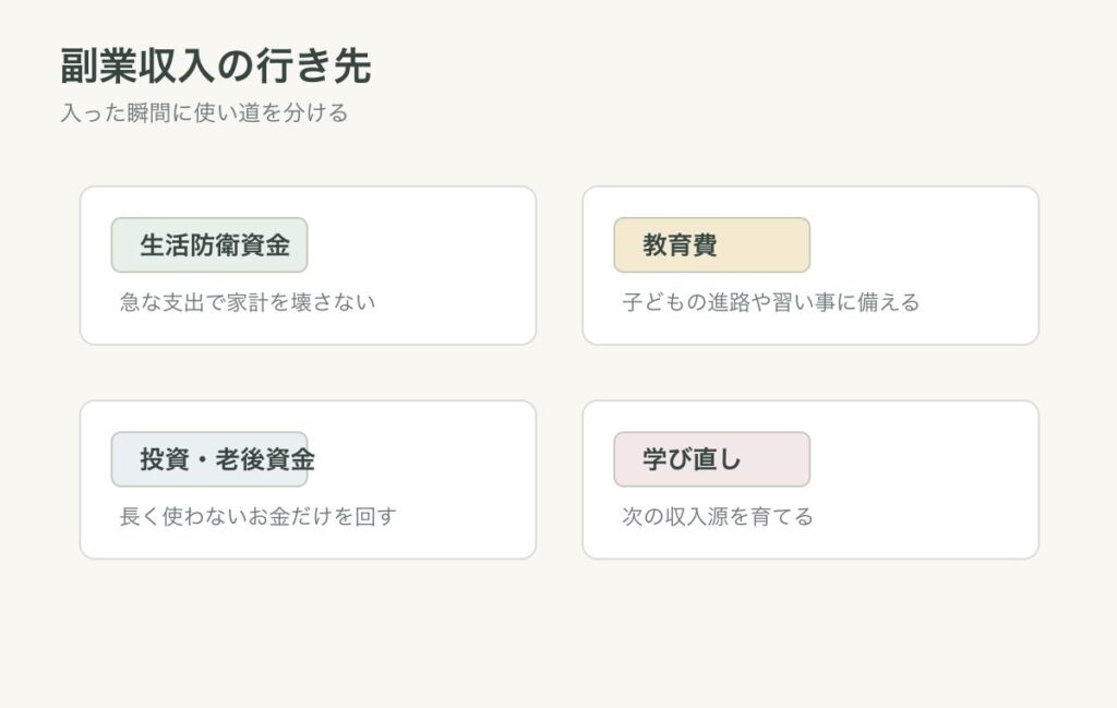 副業収入の使い道を分ける流れ