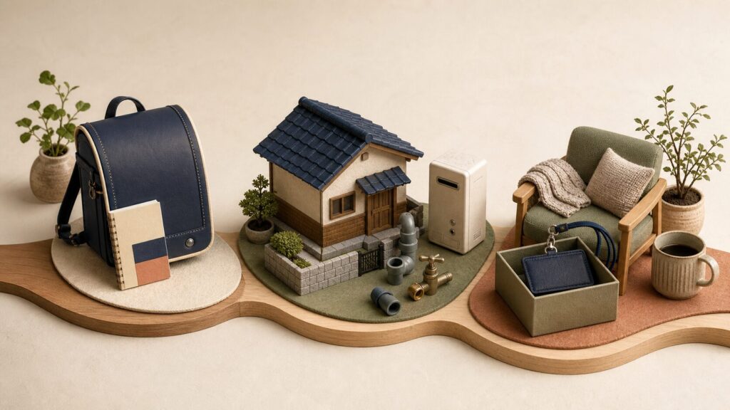 教育費、住宅の修繕、退職の時期を一つの予定表に重ねるイメージ